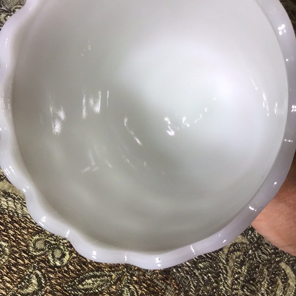 Milk Glass vintage EI Brody authentic pedestal goblet style thumprint texture - Picture 3 of 6